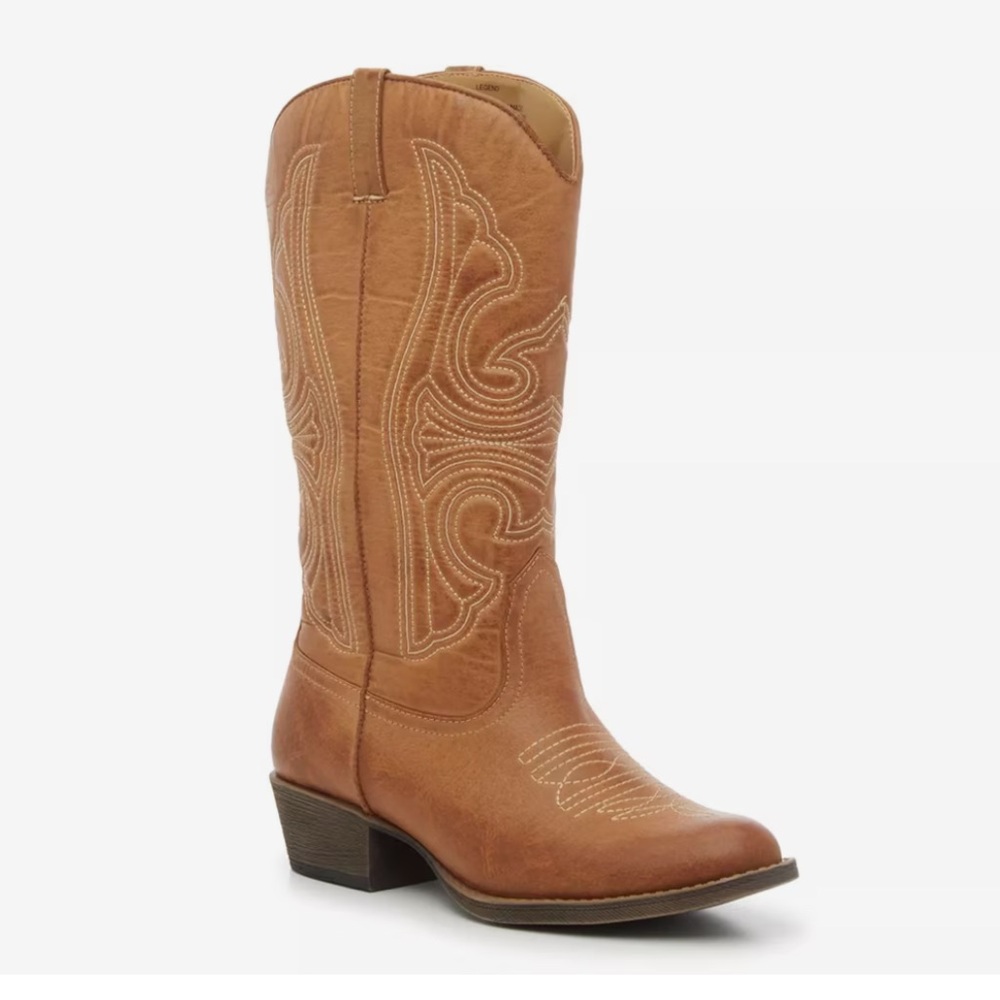 Brown Embroidered Western Cowboy Boots
